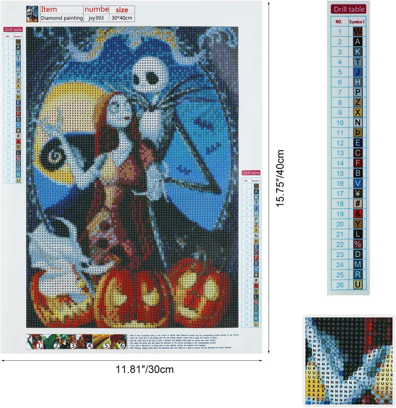 Diamond painting One Piece 5D Halloween Style C 30 x 40 cm – Image 3