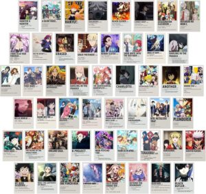 Set de 50 posters autocollants One Piece 15x10 cm déco murale