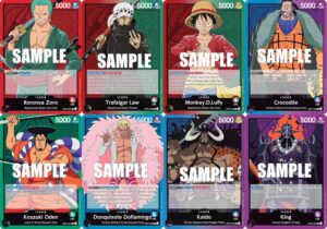 One Piece TCG Pack Leader anglais 50 cartes avec 5 rares holo
