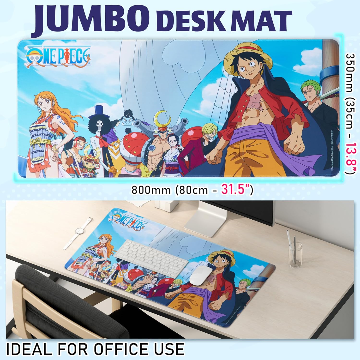 Tapis de souris XXL One Piece multi pour bureau et gaming 80 x 35 cm – Image 2