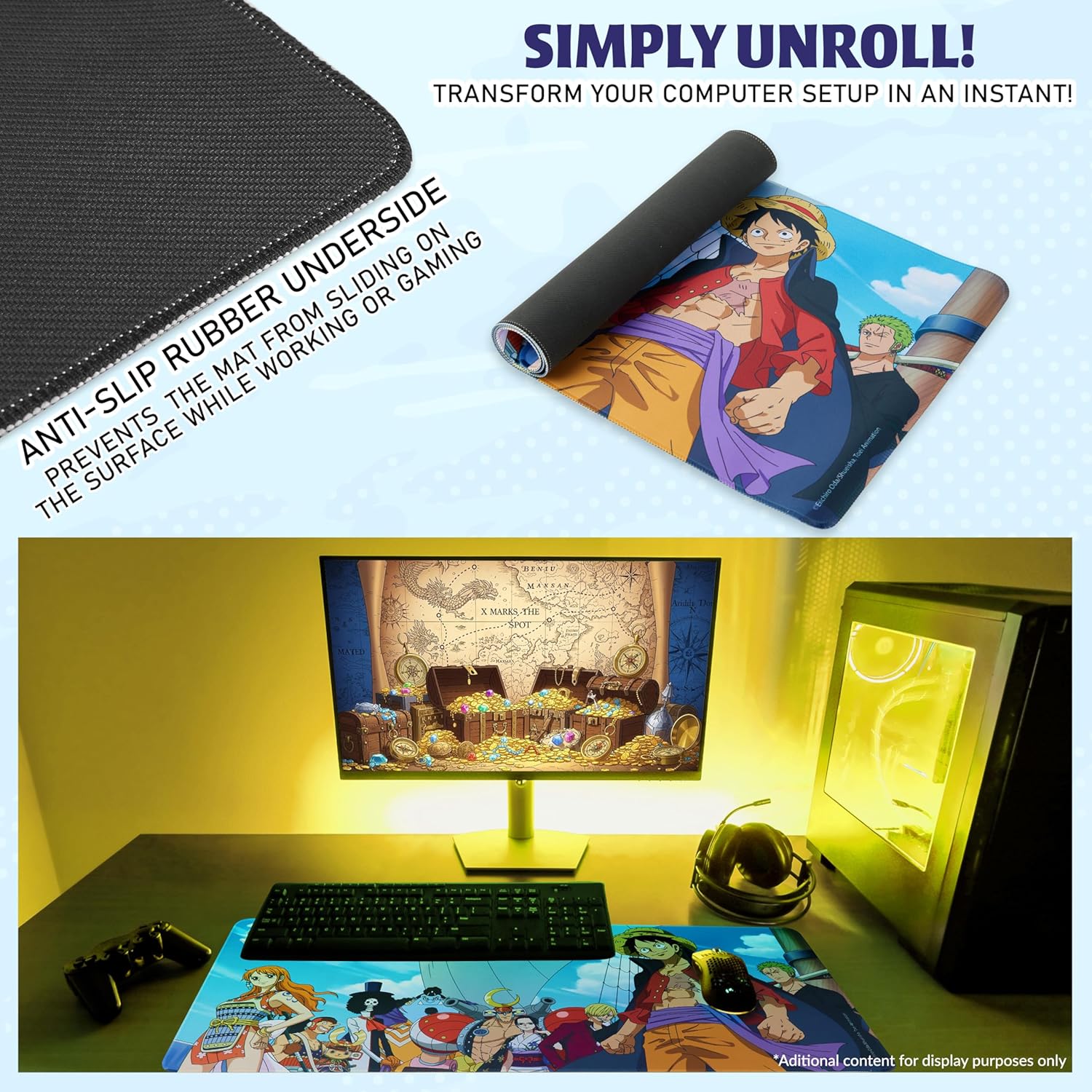 Tapis de souris XXL One Piece multi pour bureau et gaming 80 x 35 cm – Image 5