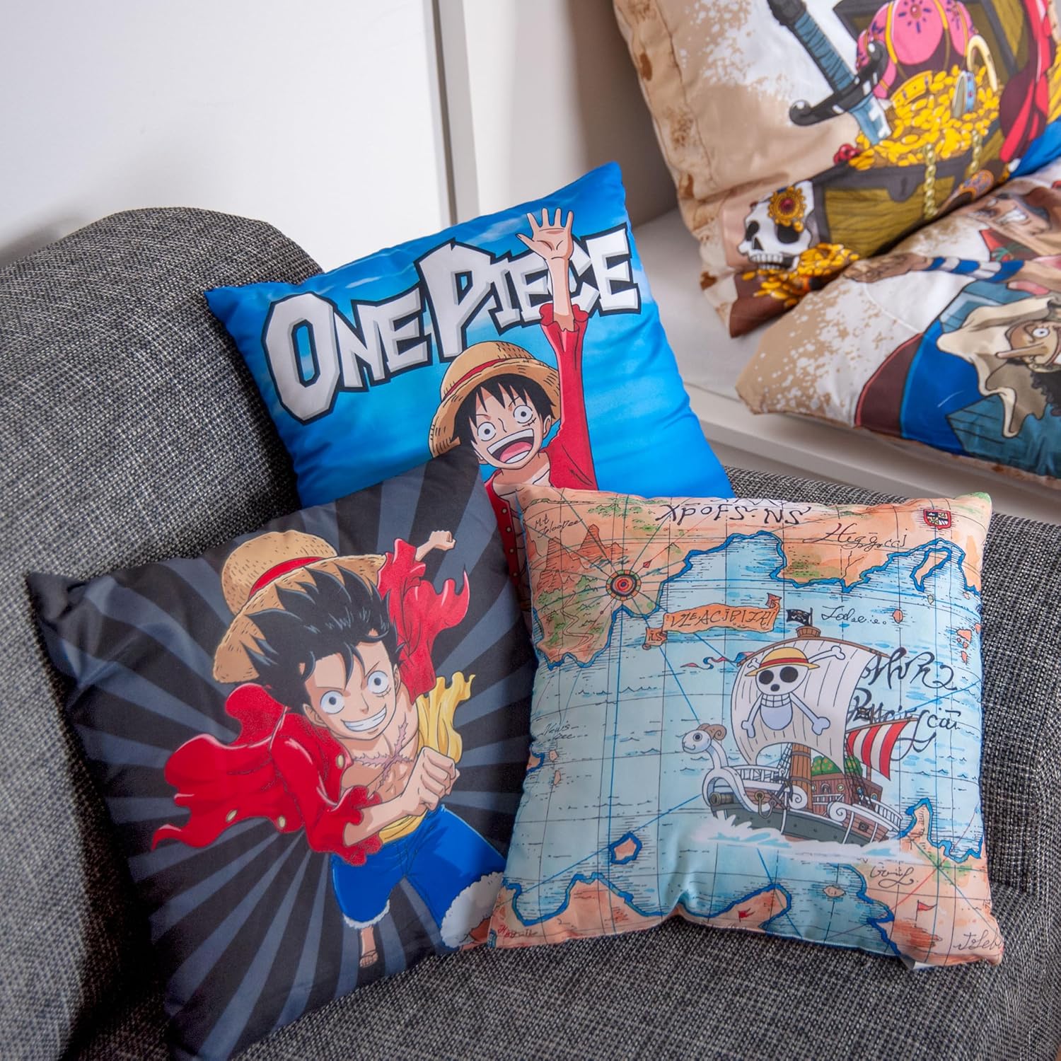Coussins réversibles One Piece 40 x 40 cm, lot de 3 en 100% polyester – Image 2