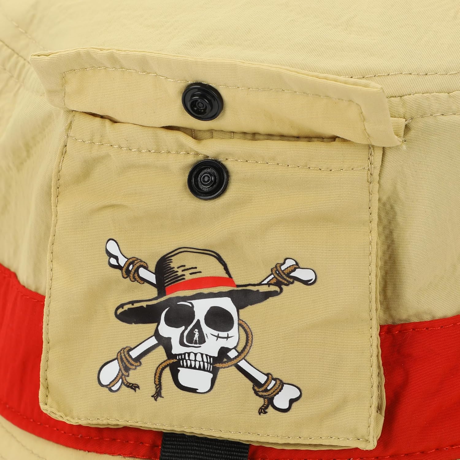 Chapeau bucket tan Ace One Piece Live Action adulte avec poche latérale – Image 5