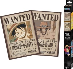 Set de 2 posters chibi Wanted One Piece Luffy & Ace
