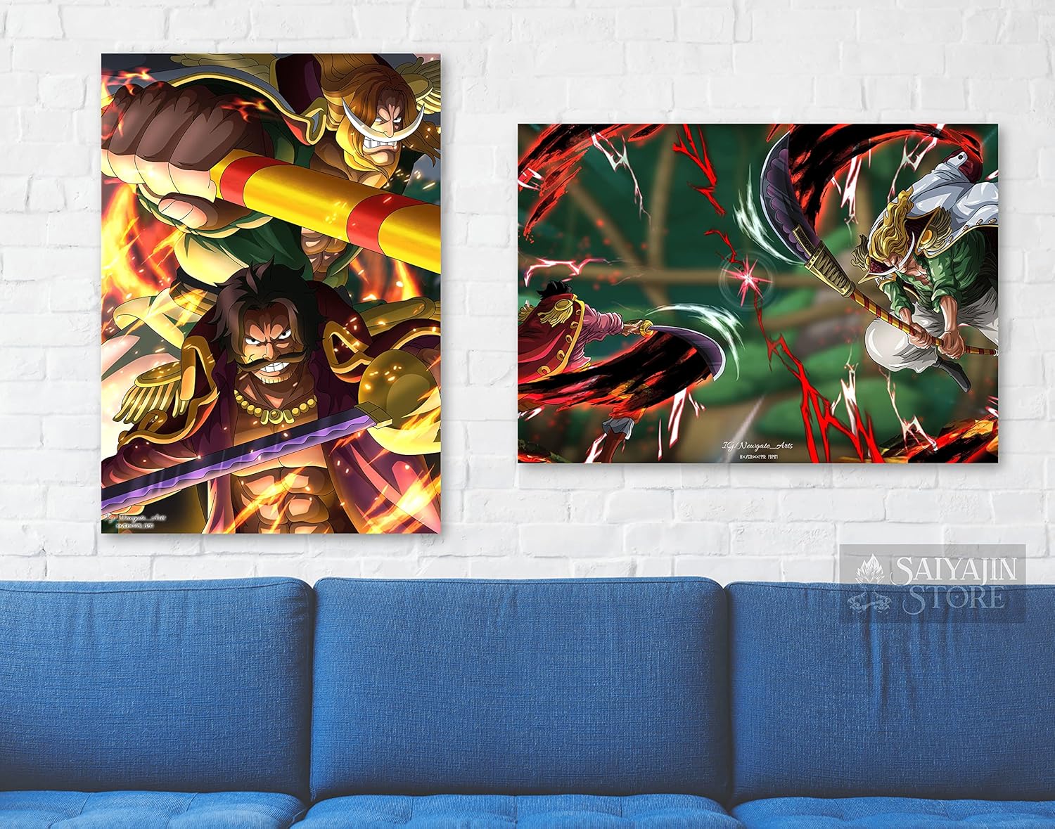 Posters One Piece Gold Roger et White Beard, lot de 2 format A3 mat