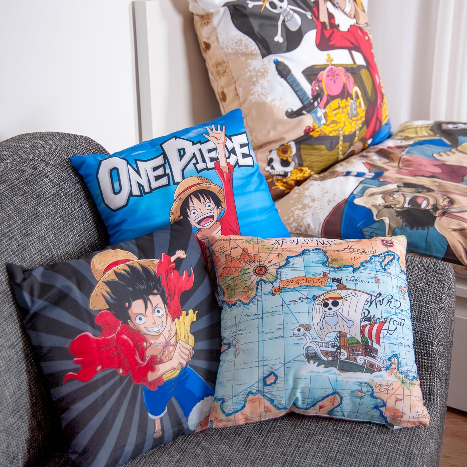 Coussins réversibles One Piece 40 x 40 cm, lot de 3 en 100% polyester – Image 5