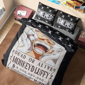 Parure de lit One Piece Luffy réversible 200x200 avec 2 taies