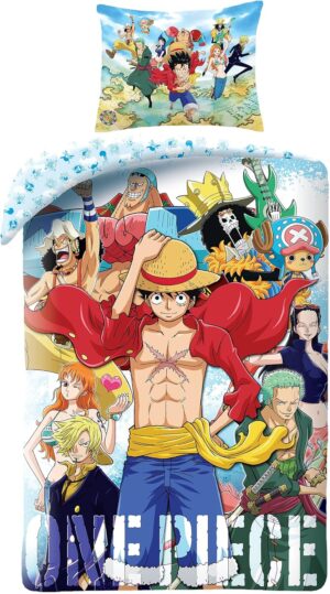 Parure de lit réversible One Piece Ruffy & Crew en coton