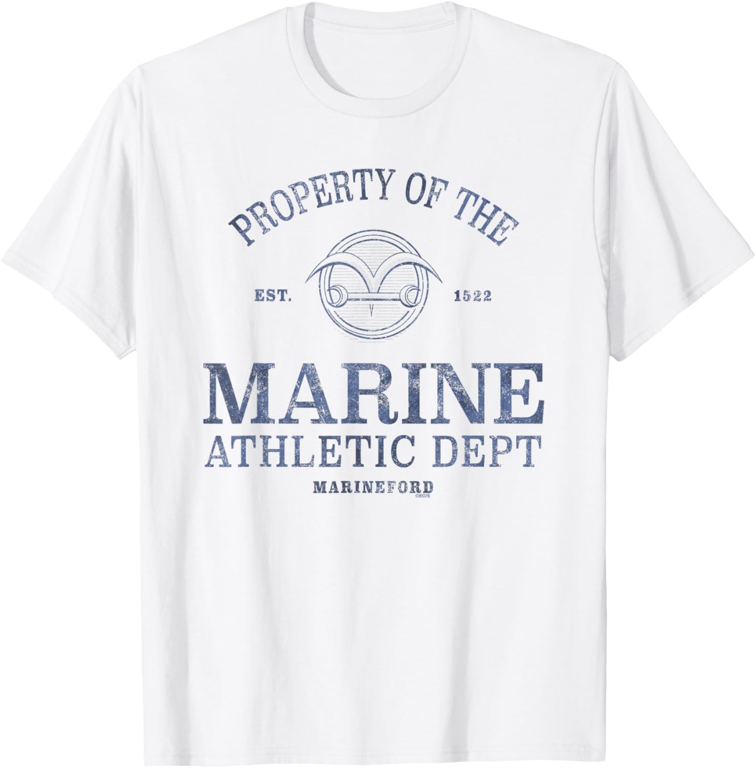 T-shirt One Piece Marine Athletic Dept avec Monkey D. Luffy