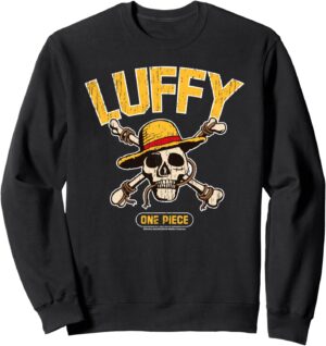 Sweatshirt One Piece Singe D. Luffy Skull Crossbones Chapeau de paille