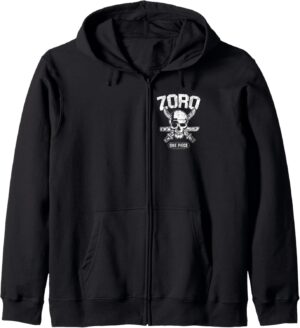 Sweat à capuche One Piece Roronoa Zoro Pirate Hunter, col tissé
