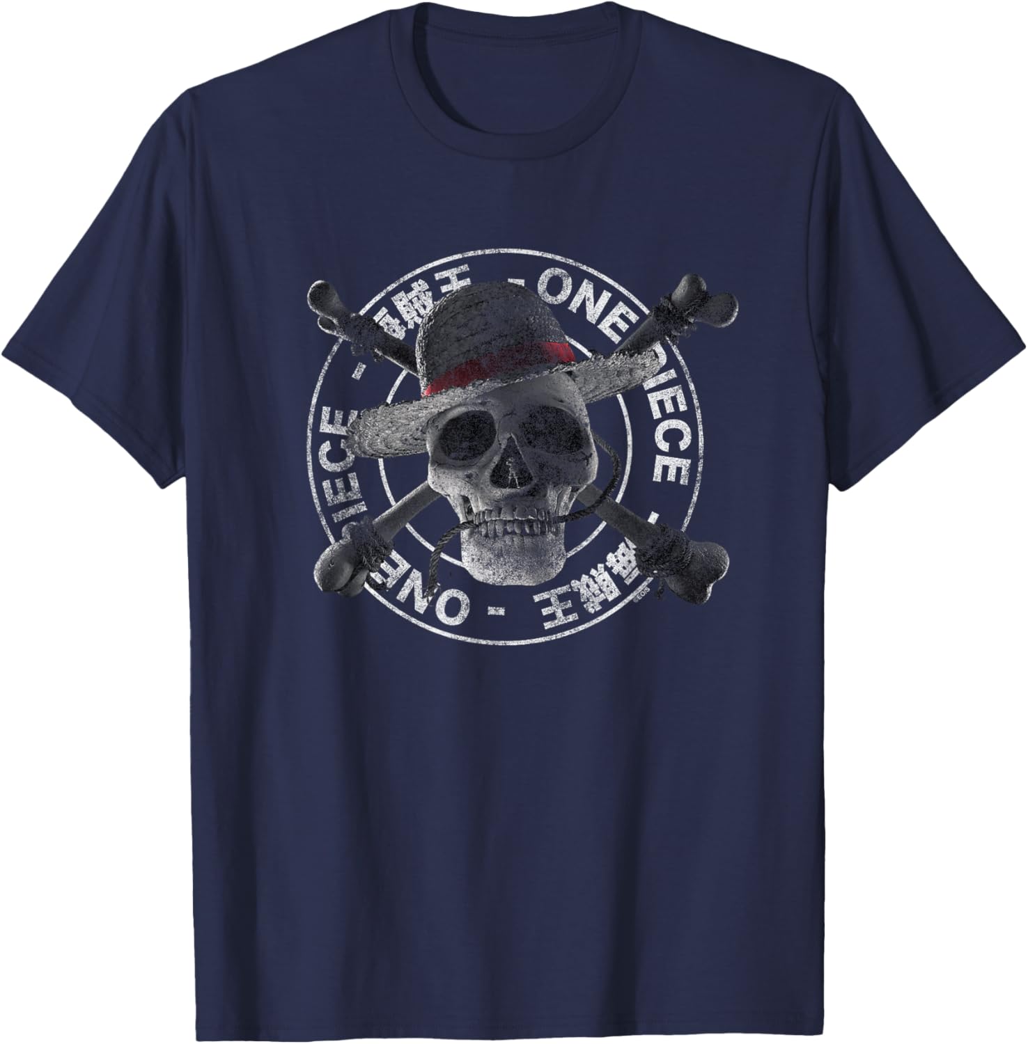 T-shirt One Piece Monkey D. Luffy Skull and Crossbones Stamp