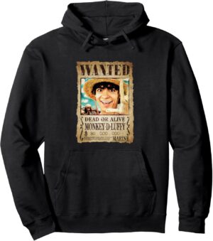 Sweat à capuche One Piece Monkey D. Luffy Wanted Chapeau de paille Pirates