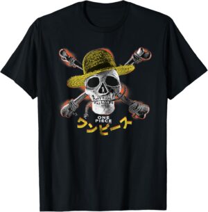 T-shirt One Piece Jolly Roger de l'équipage au Chapeau de Paille