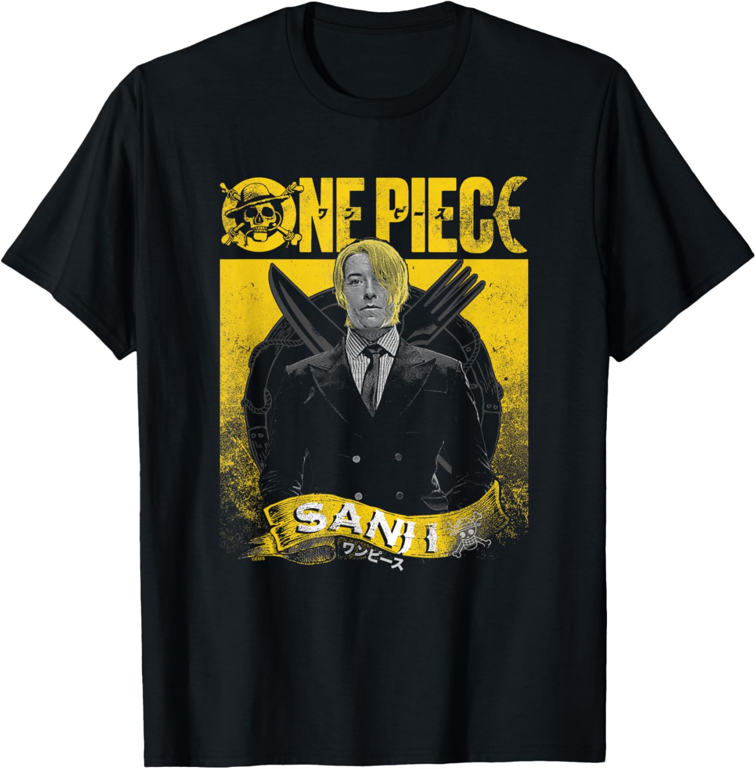 T-shirt One Piece Sanji au portrait gravé