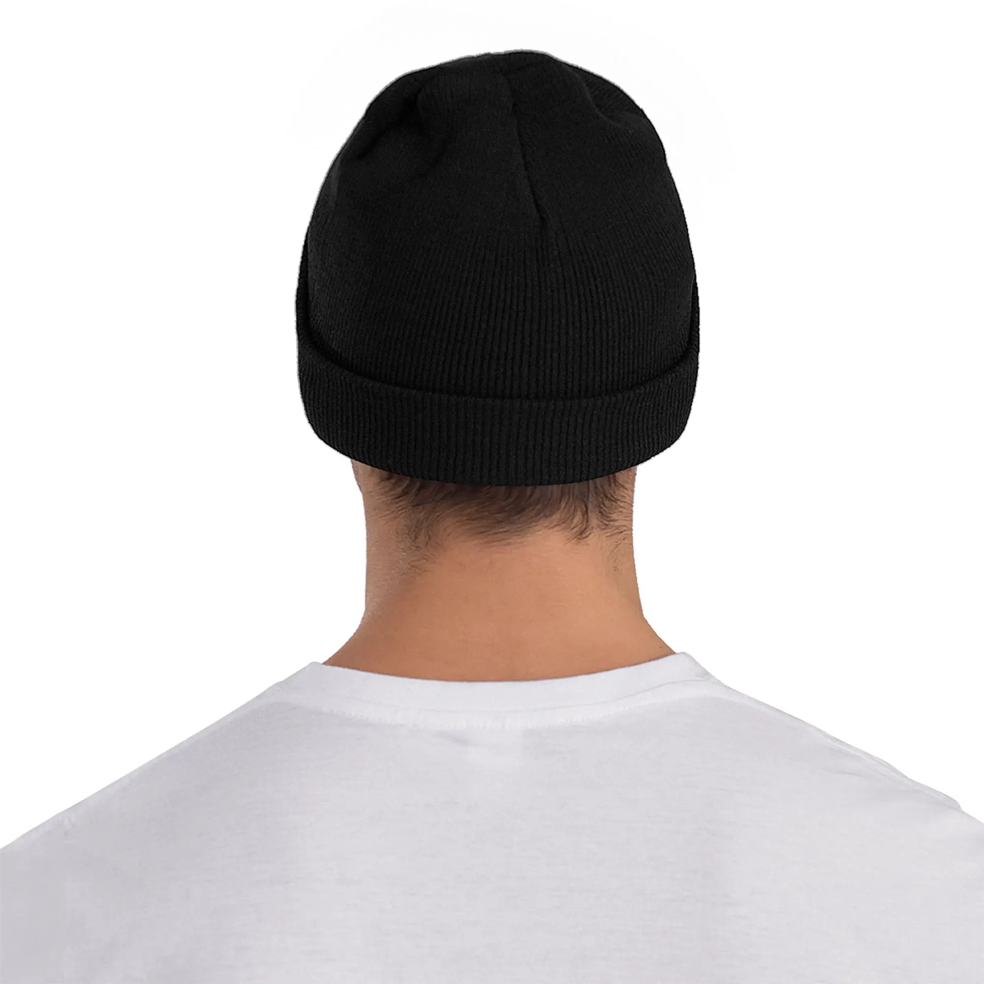 Bonnet One Piece Revers Brodé Noir – Image 3