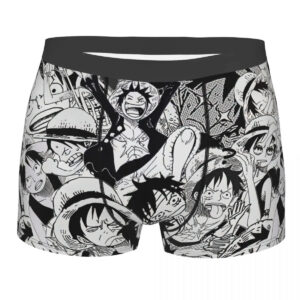 Caleçon Boxeur One Piece Collage Manga Noir & Blanc