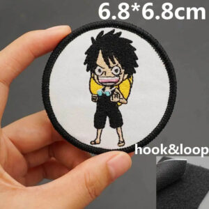 Écusson One Piece Luffy Enfant Cercle Noir