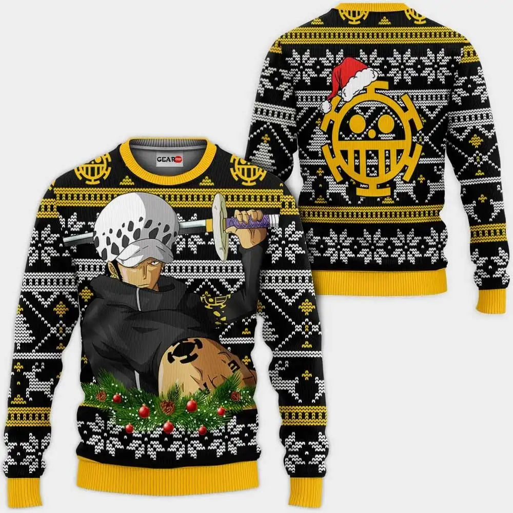 Pull One Piece Trafalgar Law & Jolly Roger Noir S à 3XL
