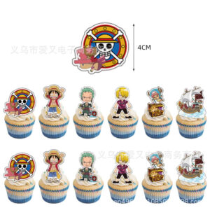 Kit de décoration gâteau One Piece avec cake toppers personnages manga