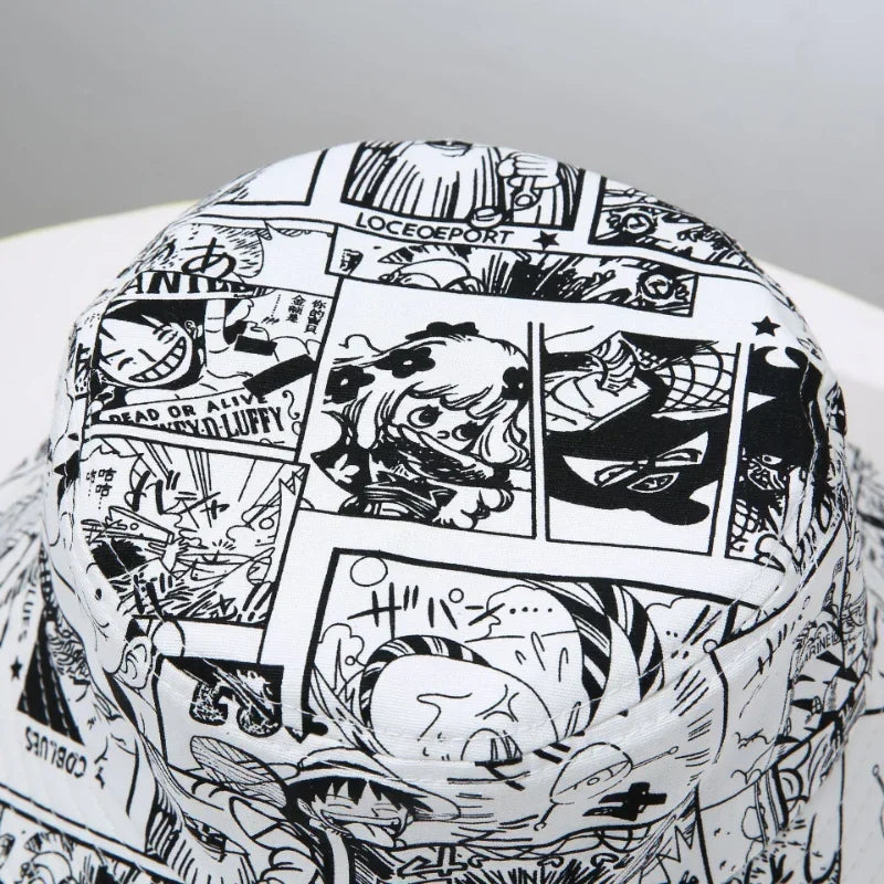 Chapeau bob One Piece noir et blanc – Image 2