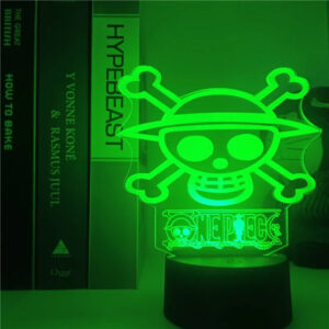 Lampe veilleuse LED One Piece Logo Skull Mugiwara Vert Néon