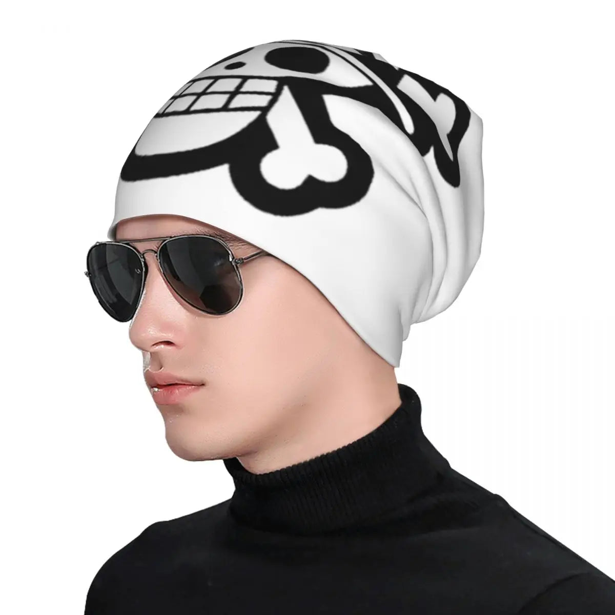 Bonnet One Piece Skull Trait Épais Blanc – Image 2