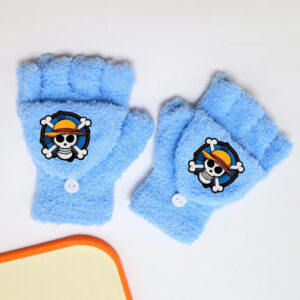 Gants One Piece Luffy Chibi Fond Bleu