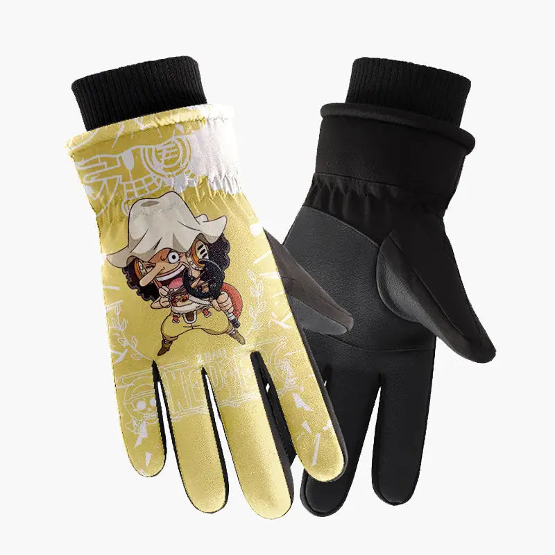 Gants One Piece Usopp illustration jaune