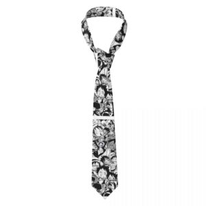 Cravate One Piece motif manga noir et blanc