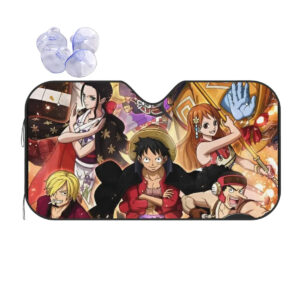 Pare-soleil voiture One Piece scène de combat