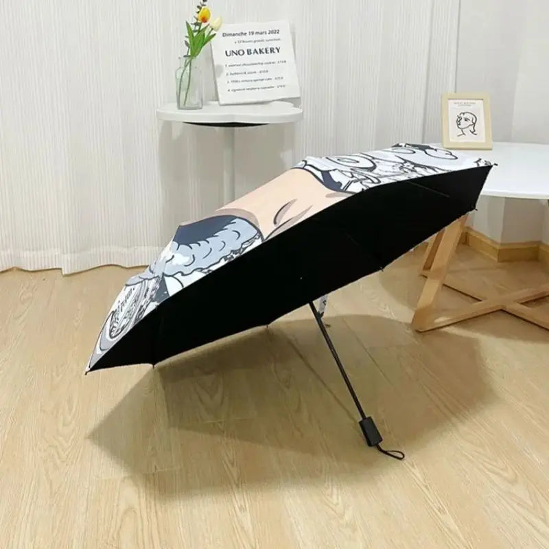 Parapluie One Piece Wanted Noir & Blanc – Image 3