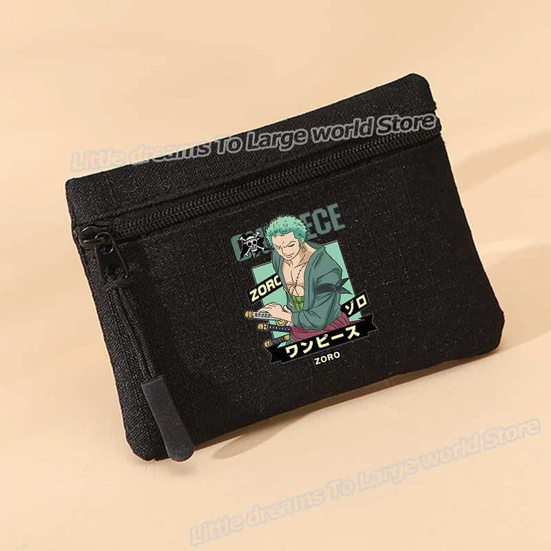 Porte-monnaie One Piece Zoro noir minimaliste