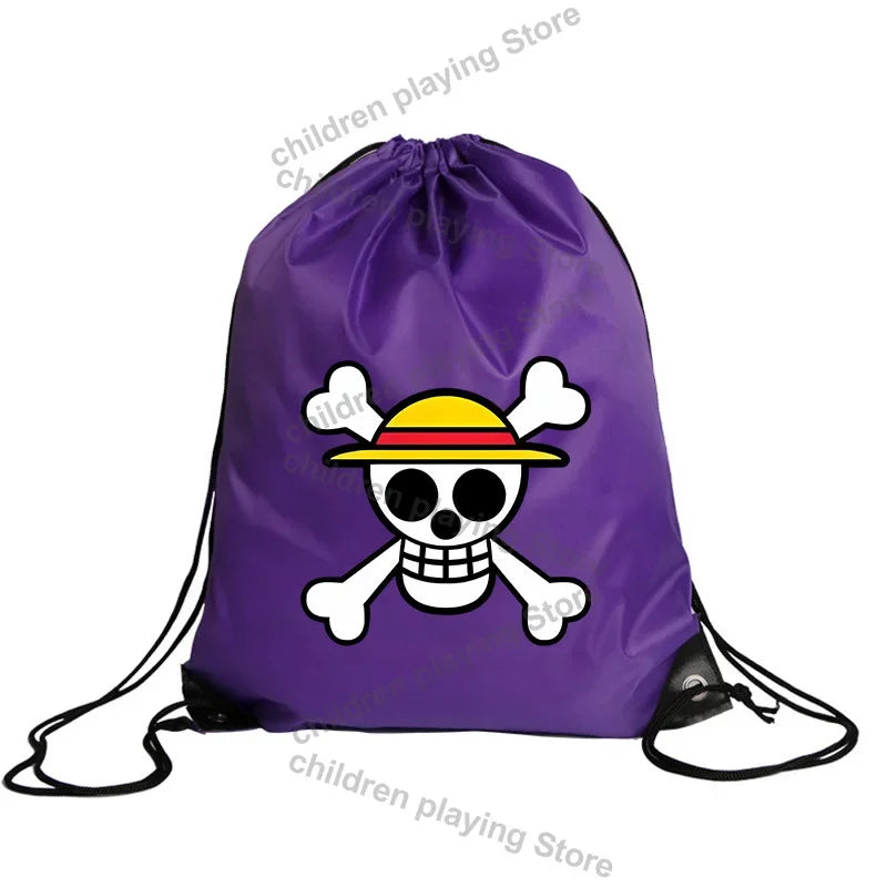 Sac à cordon One Piece Emblème Pirates Chapeau de Paille Violet