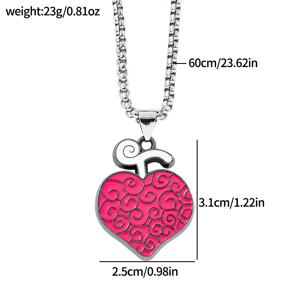 Collier One Piece Cœur Trafalgar Law en métal – Image 2
