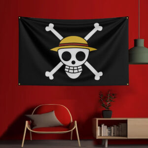 Drapeau One Piece Jolly Roger Chapeau de Paille 90 x 150cm