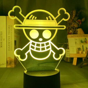 Lampe veilleuse LED One Piece Logo Skull Mugiwara Classic jaune