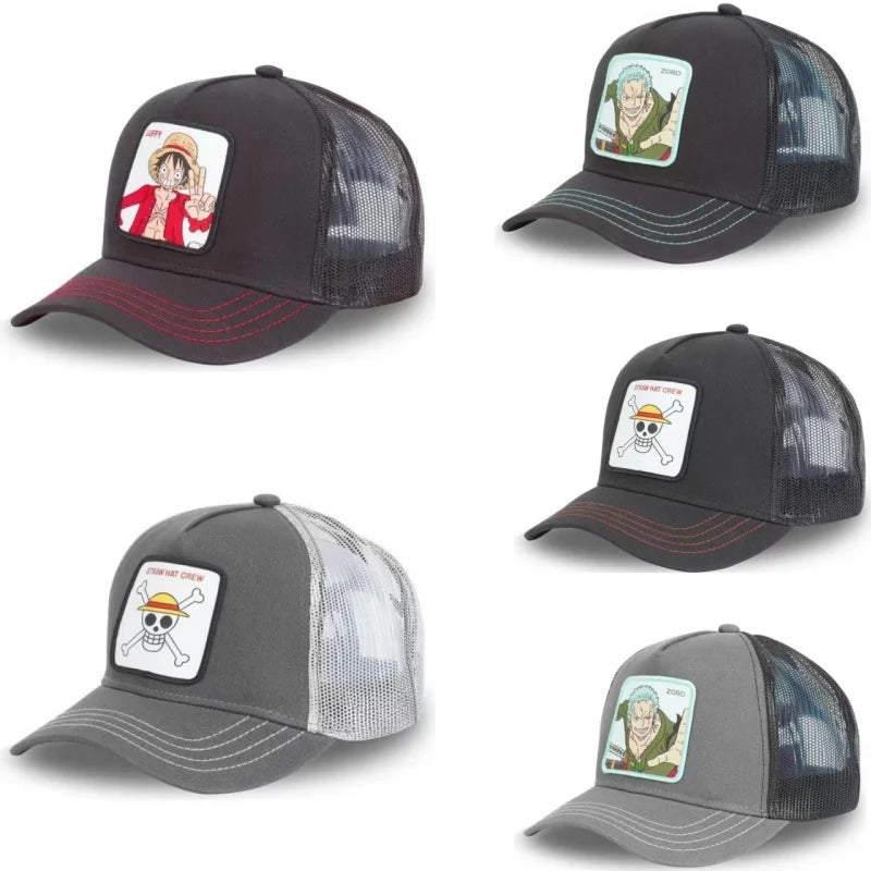 Casquette Trucker One Piece Luffy Gris – Image 2