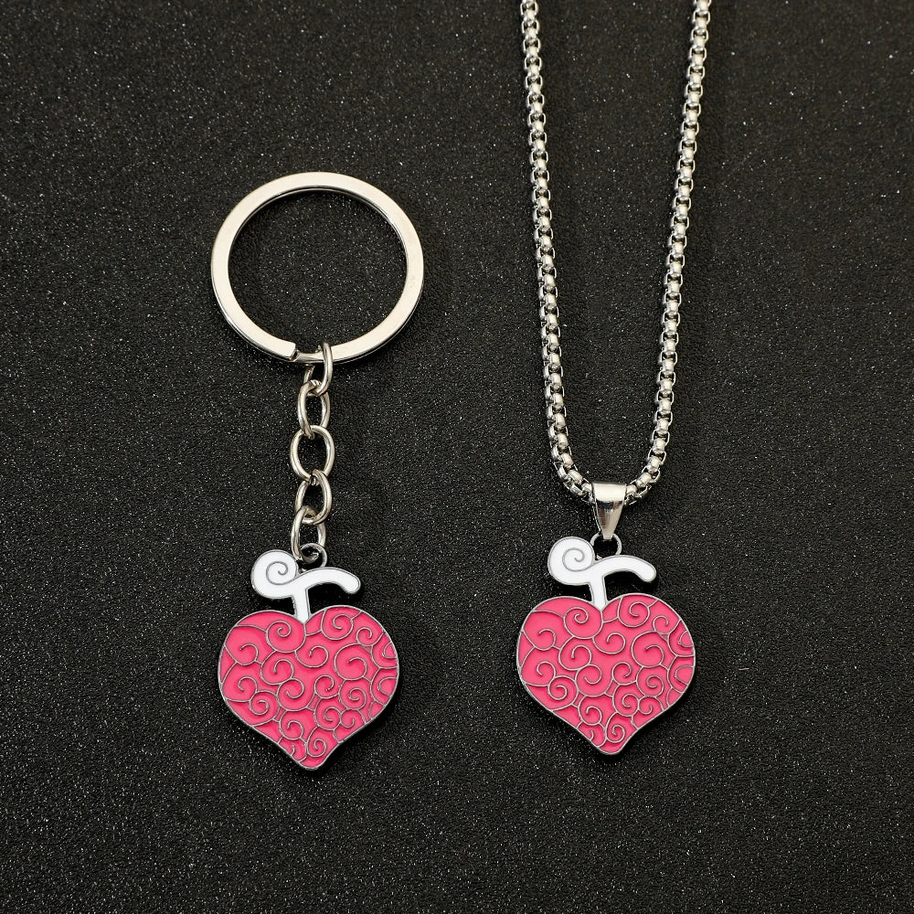 Porte-Clés One Piece Collier Cœur Rose Trafalgar Law