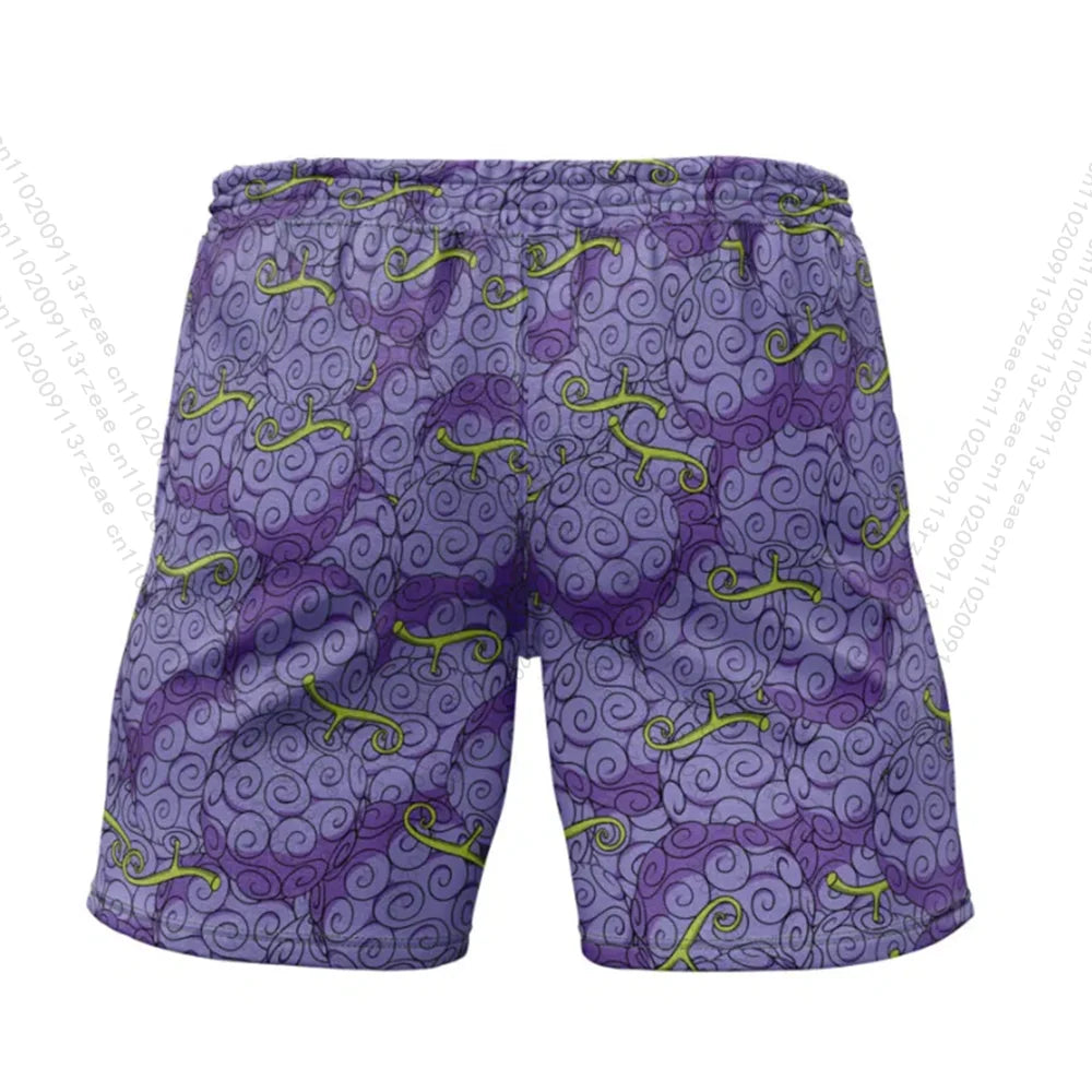 Maillot de Bain One Piece Short Imprimé Fruits du Démon Violet du XXS au XXXL – Image 2
