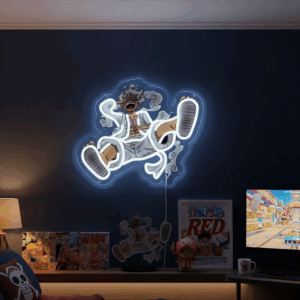 Lampe Néon One Piece Gear 5 Luffy Blanc