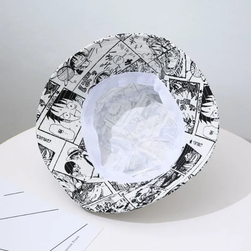 Chapeau bob One Piece noir et blanc – Image 3