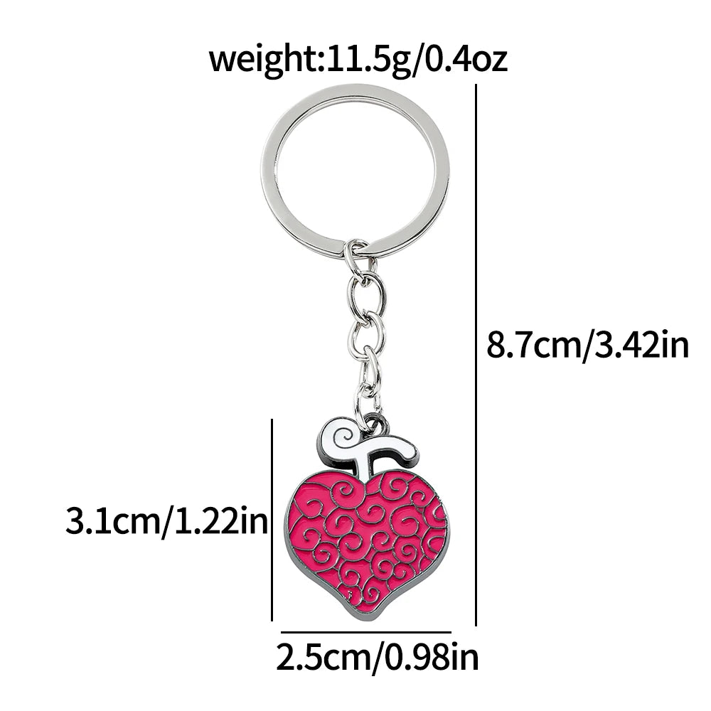 Porte-Clés One Piece Collier Cœur Rose Trafalgar Law – Image 2