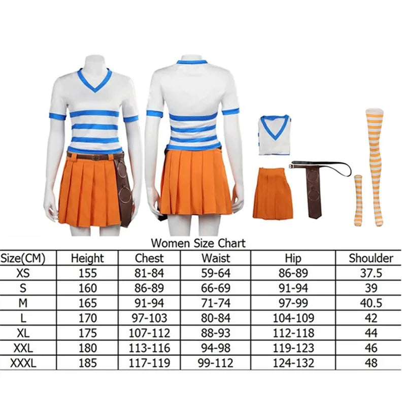 Costume Cosplay Nami Ensemble École Jupe XS à XXXL