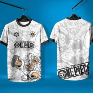 Maillot de Foot One Piece Noir & Blanc du S au 3XL