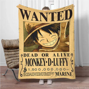 Couverture One Piece Wanted Luffy 150x200cm