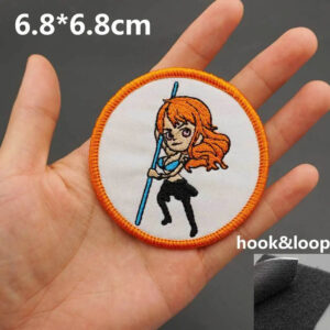 Écusson One Piece Nami Style Chibi Cercle Orange
