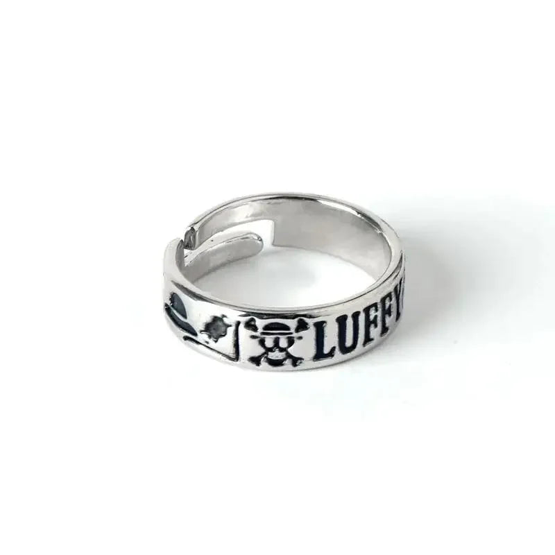 Bague One Piece Logo Skull Luffy gravé