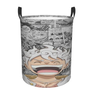 Panier à linge One Piece Luffy Gear 5 riant gris