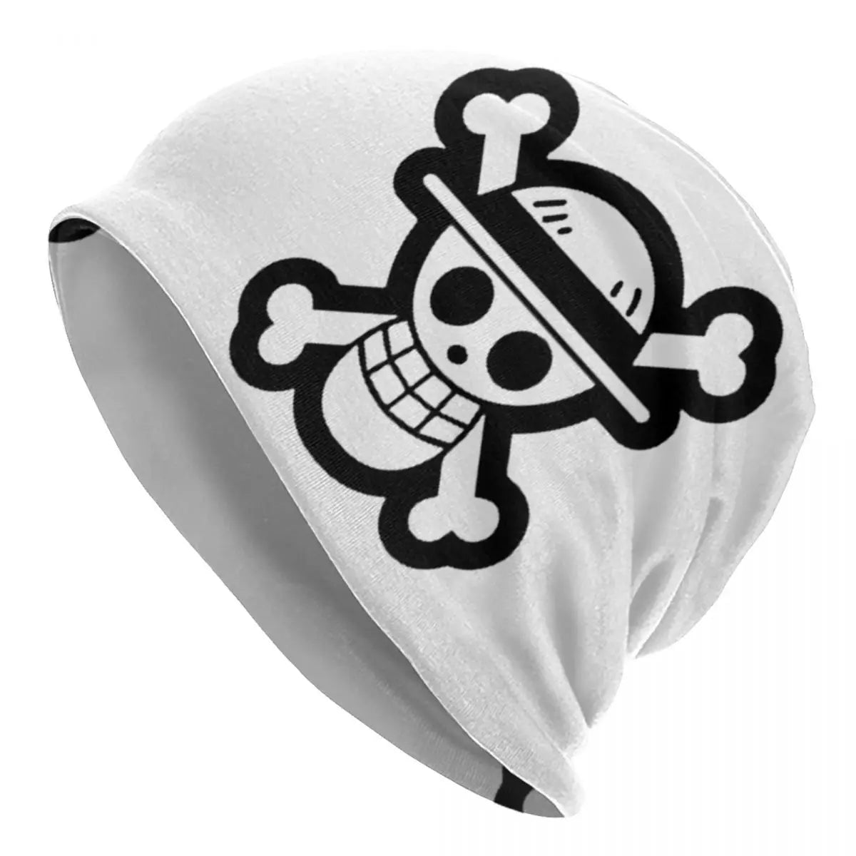 Bonnet One Piece Skull Trait Épais Blanc